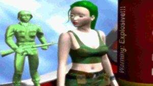 Vikki Grimm emerging from a Portal in the Real World