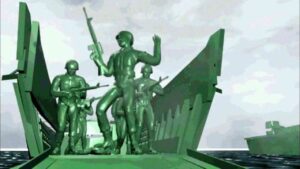 Sarge leading his troops during G-Day