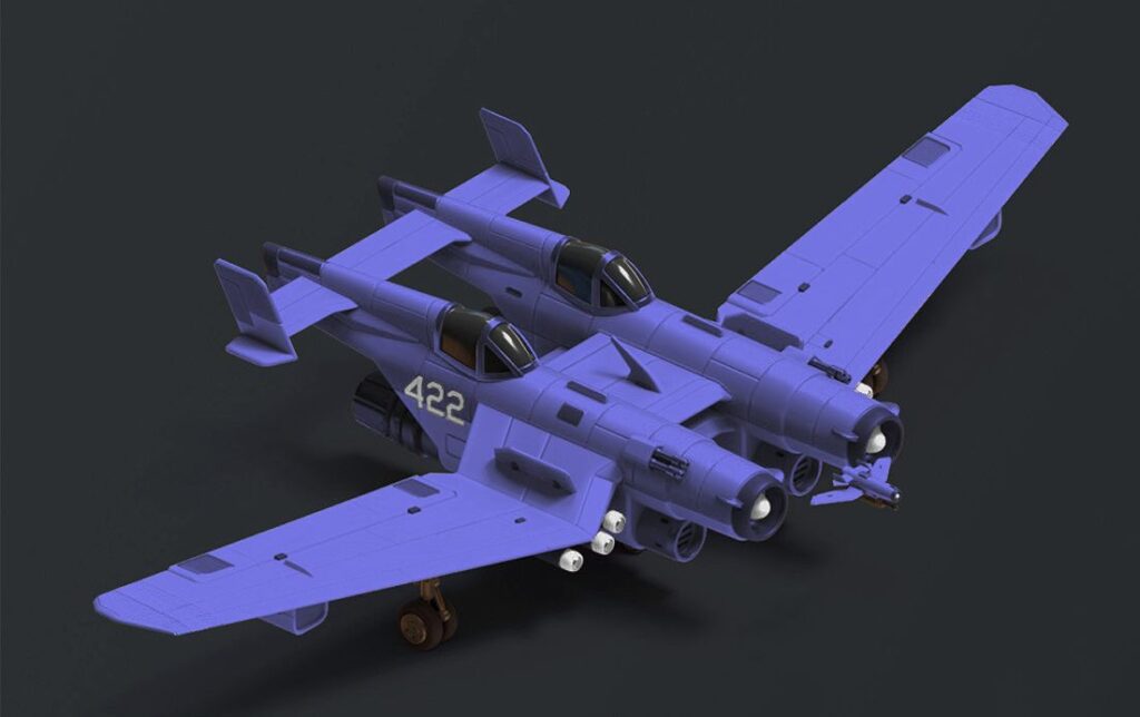 Violet Army plastic Kotsov Plane