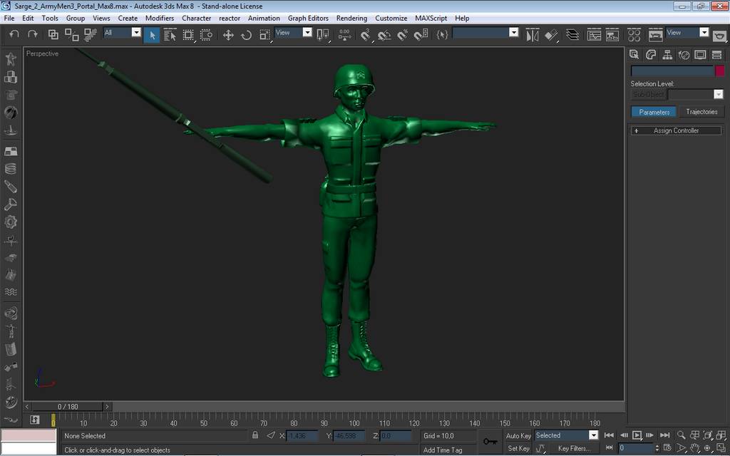 Sarge 3D model from Army Men Toys in Space